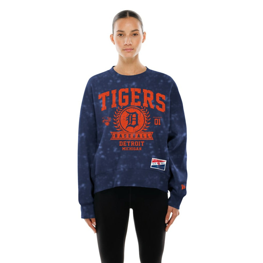 Detroit Tigers New Era Women's Throwback Oversized Boxy Sweatshirt Near Me