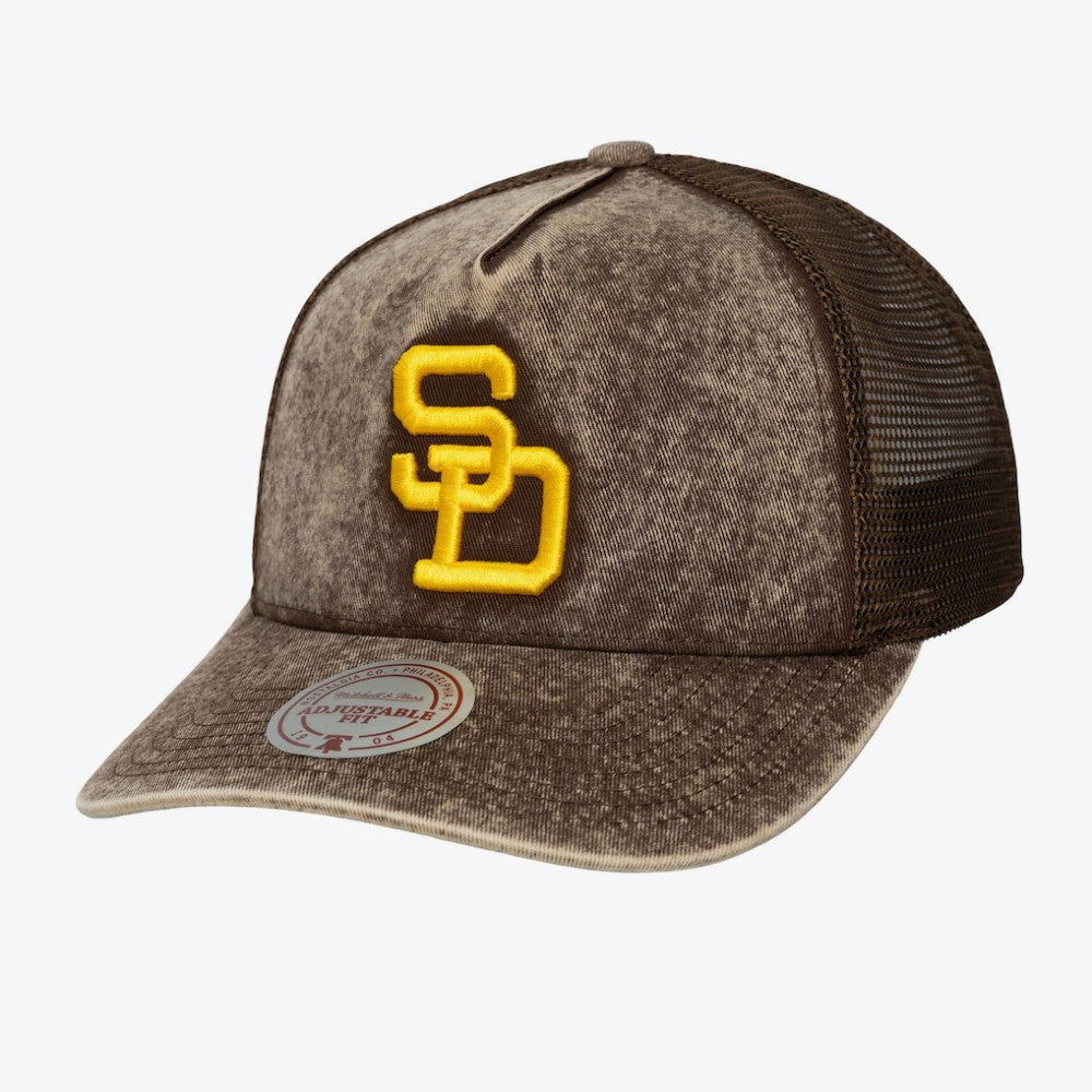 San Diego Padres Mitchell & Ness Unisex Cooperstown Gameday Adjustable Trucker Hat Discount