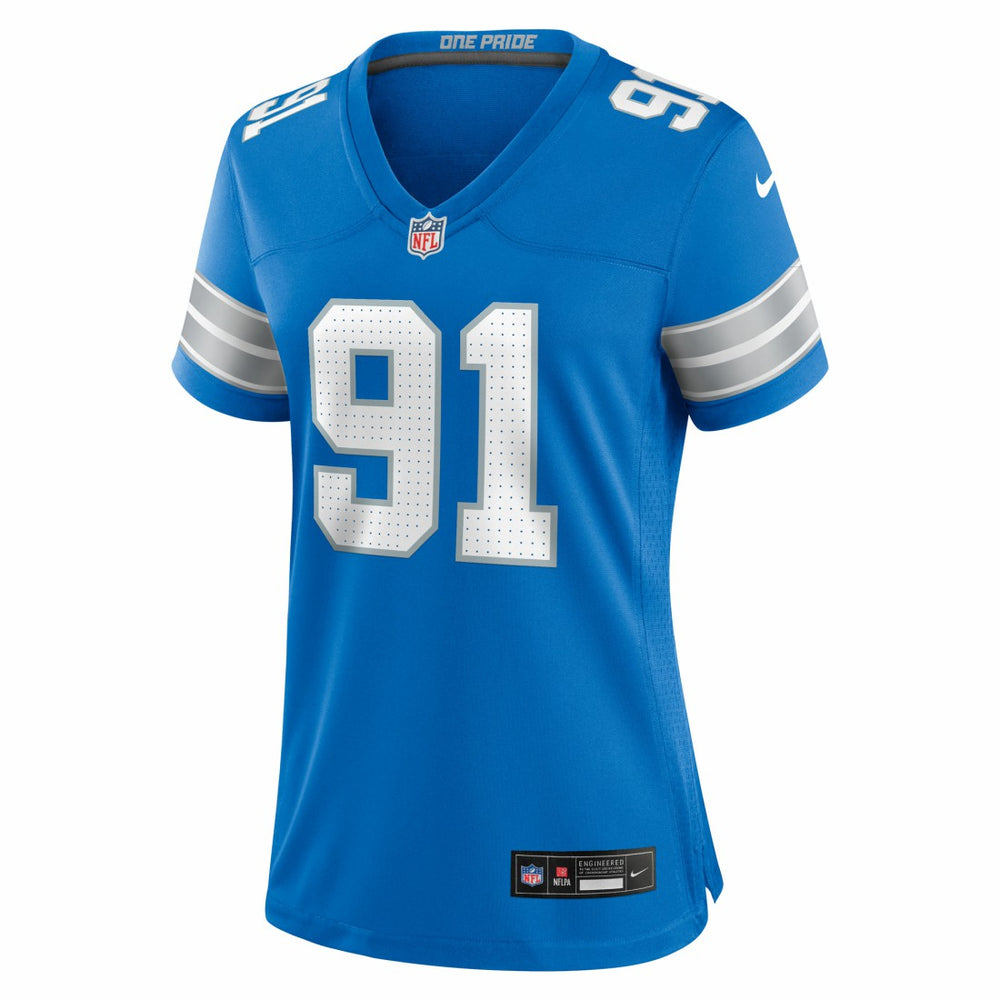 Tyleik Williams Detroit Lions Women's Team Game Jersey - Blue - Nike