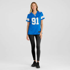 Tyleik Williams Detroit Lions Women's Team Game Jersey - Blue - Nike