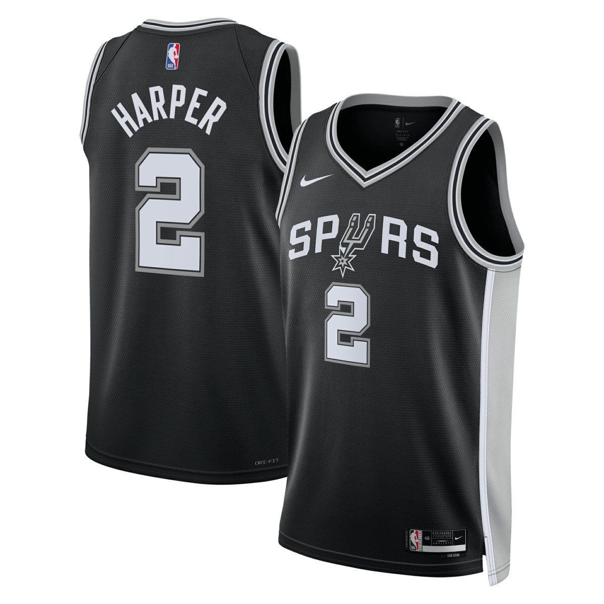 Nike Dylan Harper San Antonio Spurs Unisex 2025 NBA Draft First Round Pick Swingman Jersey Icon Edition Black