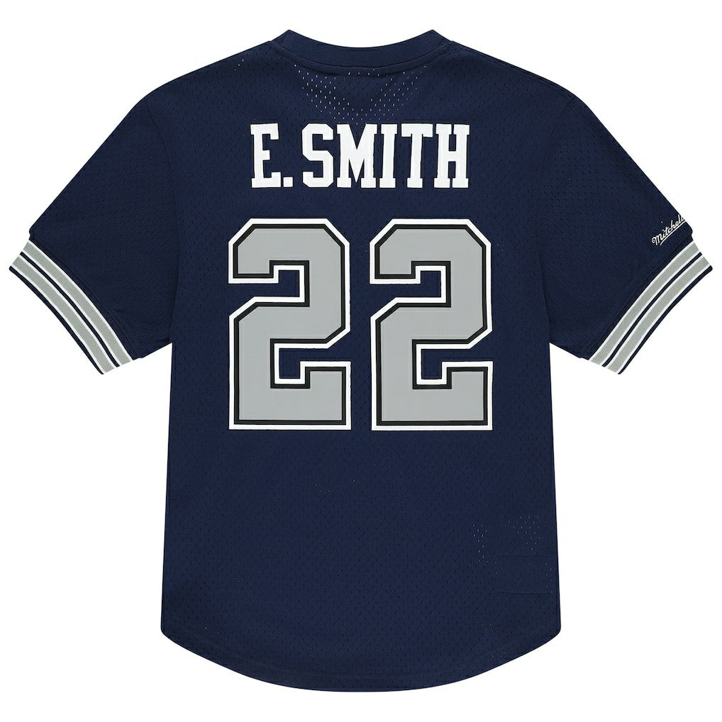Emmitt Smith Dallas Cowboys Retired Player Name & Number Mesh T-Shirt - Navy - Mitchell & Ness