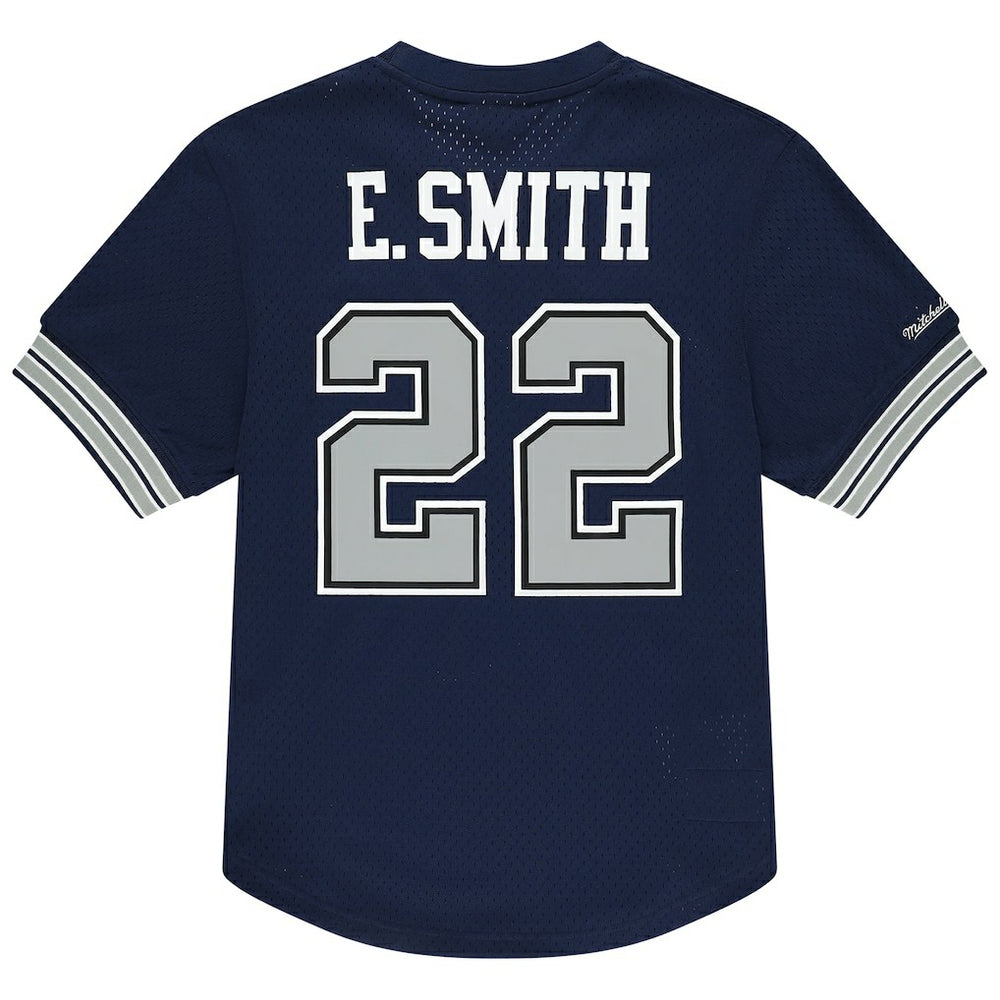 Emmitt Smith Dallas Cowboys Retired Player Name & Number Mesh T-Shirt - Navy - Mitchell & Ness