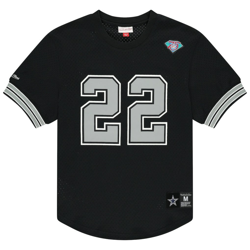 Emmitt Smith Dallas Cowboys Retired Player Name & Number Mesh Top - Black - Mitchell & Ness