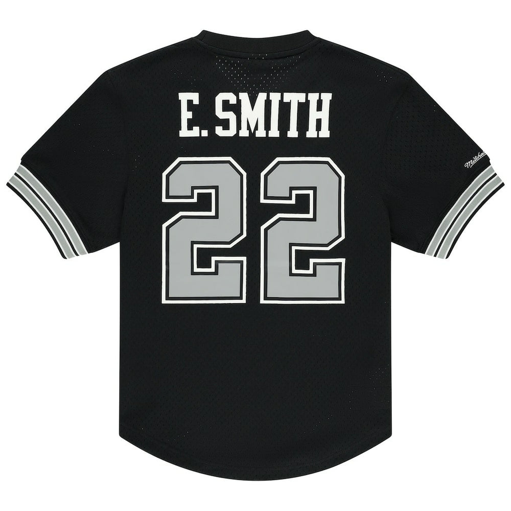 Emmitt Smith Dallas Cowboys Retired Player Name & Number Mesh Top - Black - Mitchell & Ness