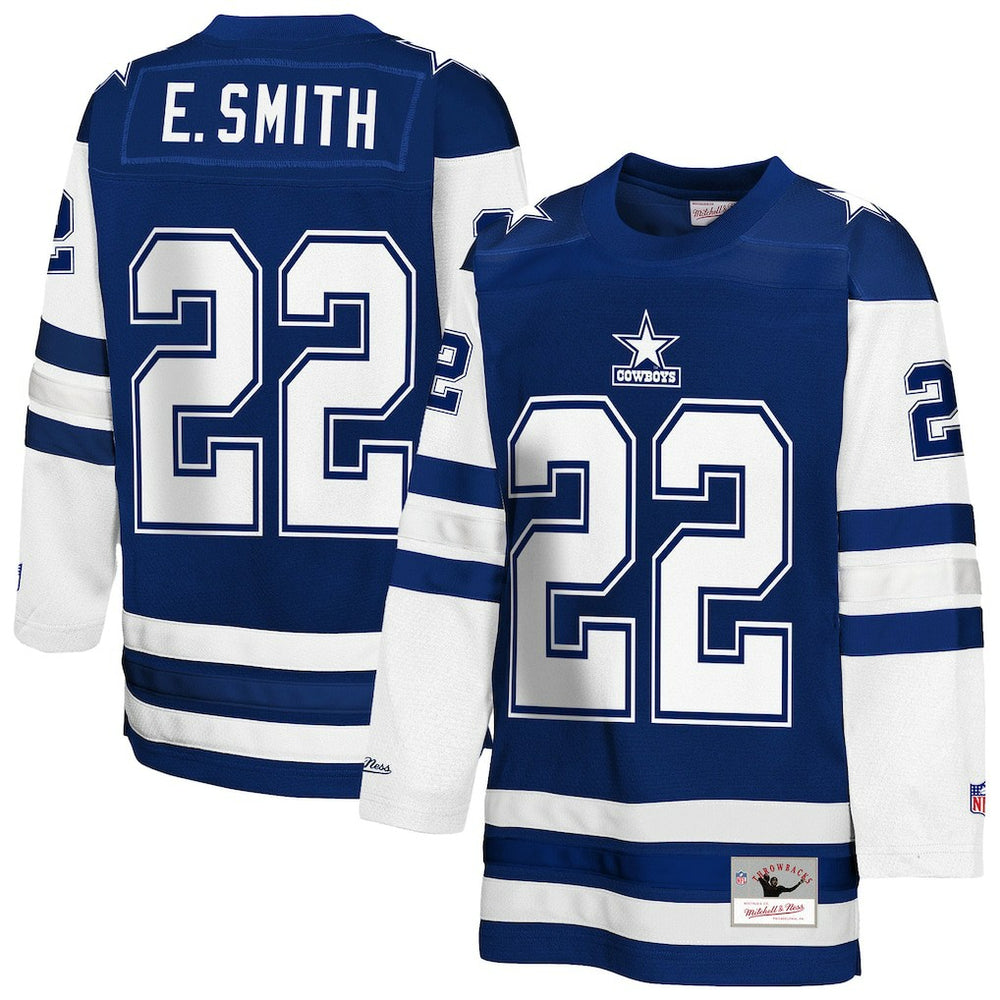 Emmitt Smith Dallas Cowboys Youth Hockey Fashion Jersey - Navy - Mitchell & Ness
