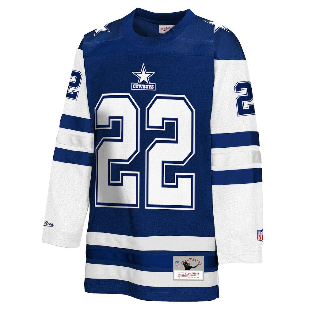 Emmitt Smith Dallas Cowboys Youth Hockey Fashion Jersey - Navy - Mitchell & Ness