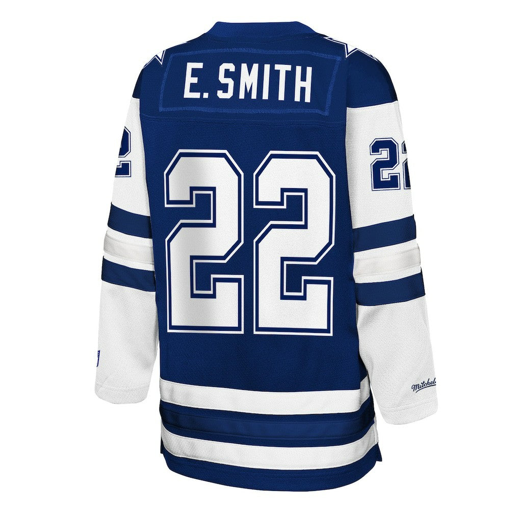 Emmitt Smith Dallas Cowboys Youth Hockey Fashion Jersey - Navy - Mitchell & Ness