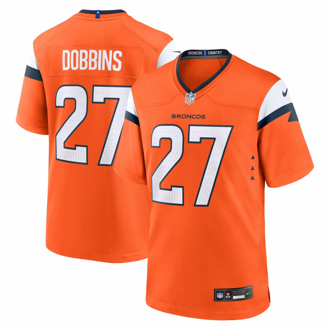 J.K. Dobbins Denver Broncos Team Game Jersey - Orange - Nike