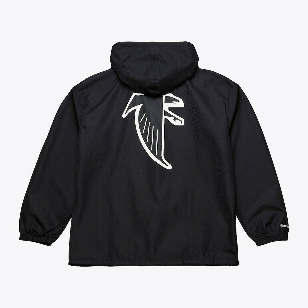Atlanta Falcons Coaches Full-Snap Hooded Windbreaker Jacket - Black - Mitchell & Ness