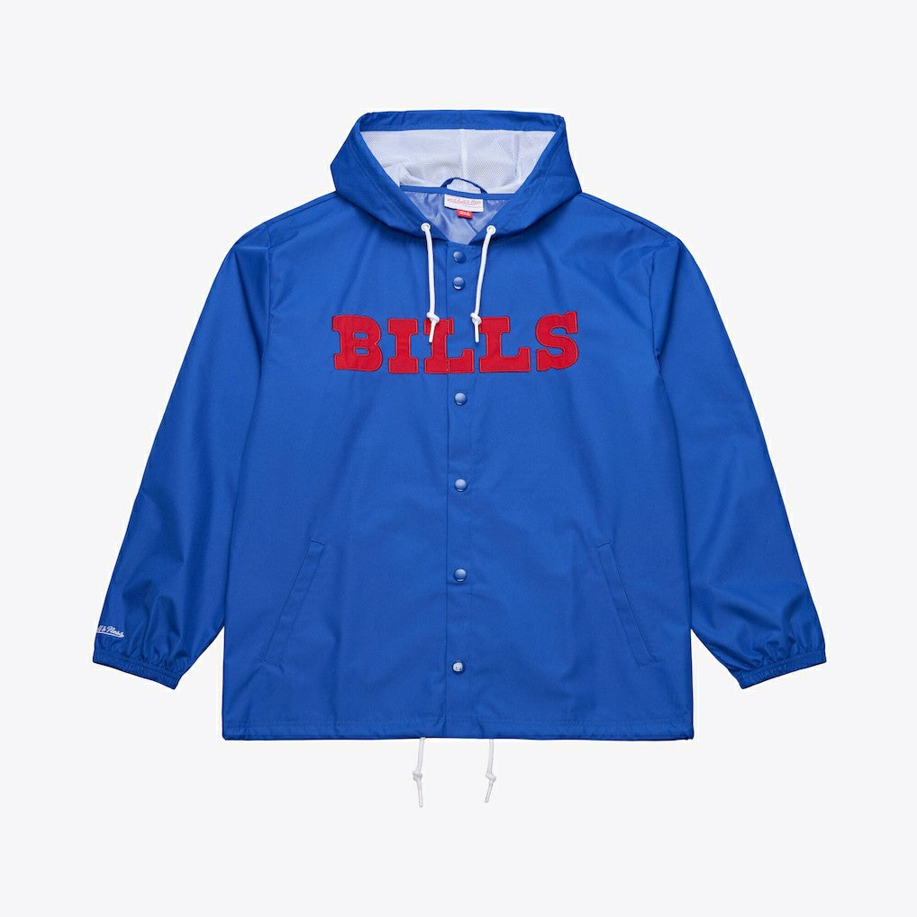 Buffalo Bills Coaches Full-Snap Hooded Windbreaker Jacket - Royal - Mitchell & Ness