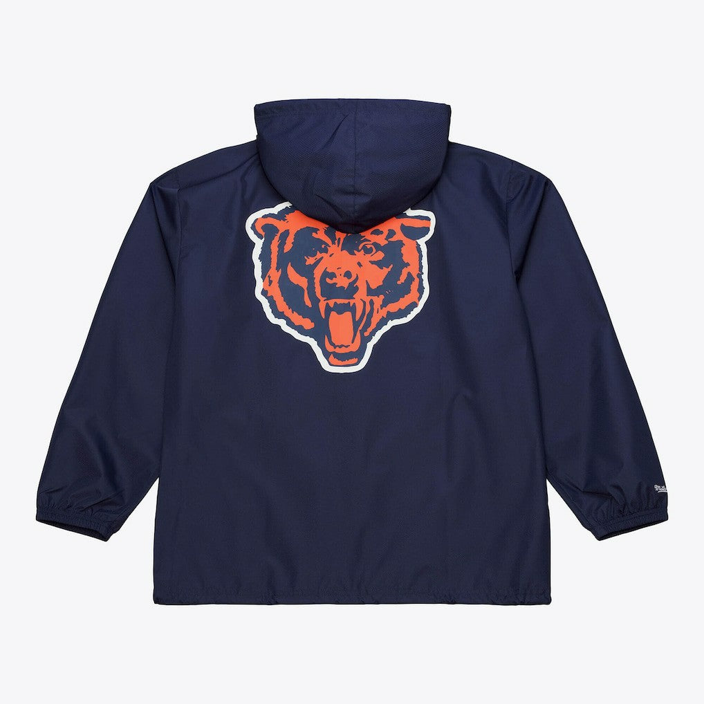 Chicago Bears Coaches Full-Snap Hooded Windbreaker Jacket - Navy - Mitchell & Ness