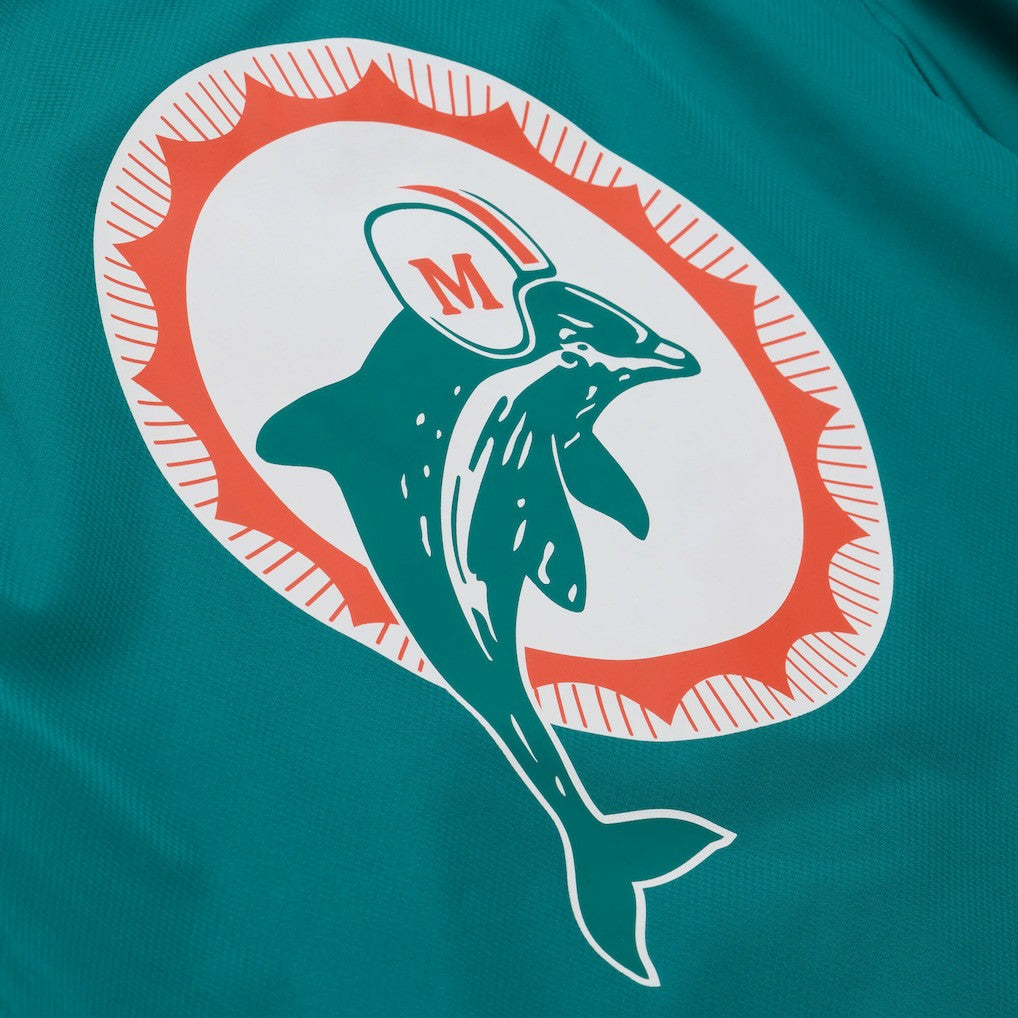 Miami Dolphins Coaches Full-Snap Hooded Windbreaker Jacket - Aqua - Mitchell & Ness