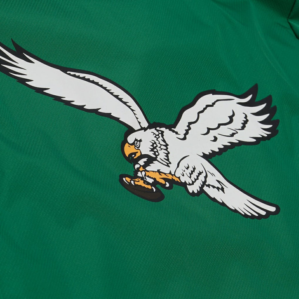 Philadelphia Eagles Coaches Full-Snap Hooded Windbreaker Jacket - Kelly Green - Mitchell & Ness