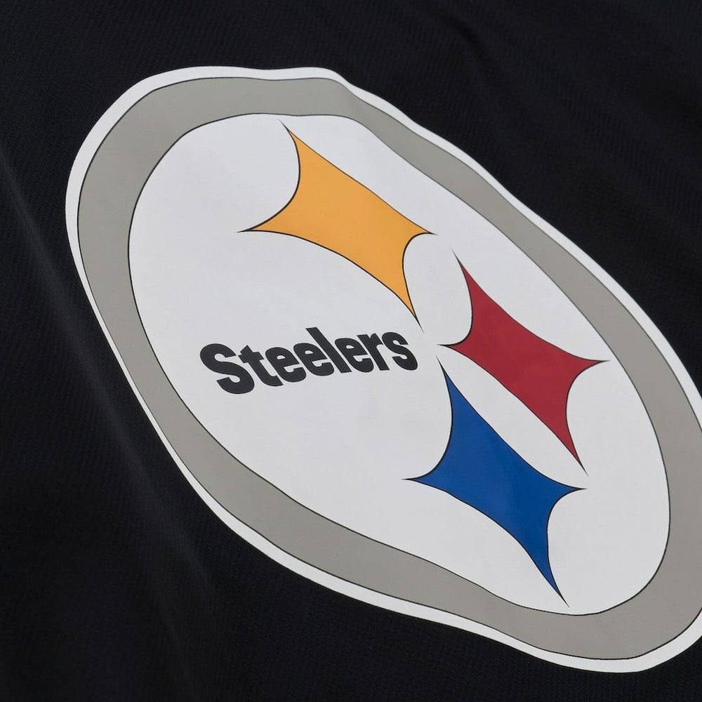 Pittsburgh Steelers Coaches Full-Snap Hooded Windbreaker Jacket - Black - Mitchell & Ness