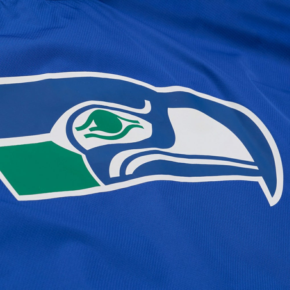 Seattle Seahawks Coaches Full-Snap Hooded Windbreaker Jacket - Royal - Mitchell & Ness