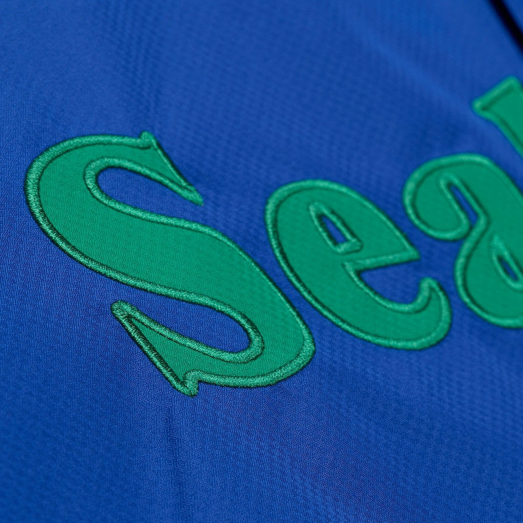 Seattle Seahawks Coaches Full-Snap Hooded Windbreaker Jacket - Royal - Mitchell & Ness