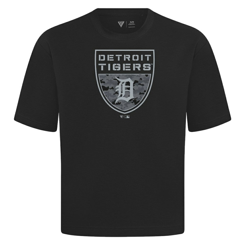 Detroit Tigers Levelwear Oversized Luxe Signature Knit Buckler T-Shirt Sale