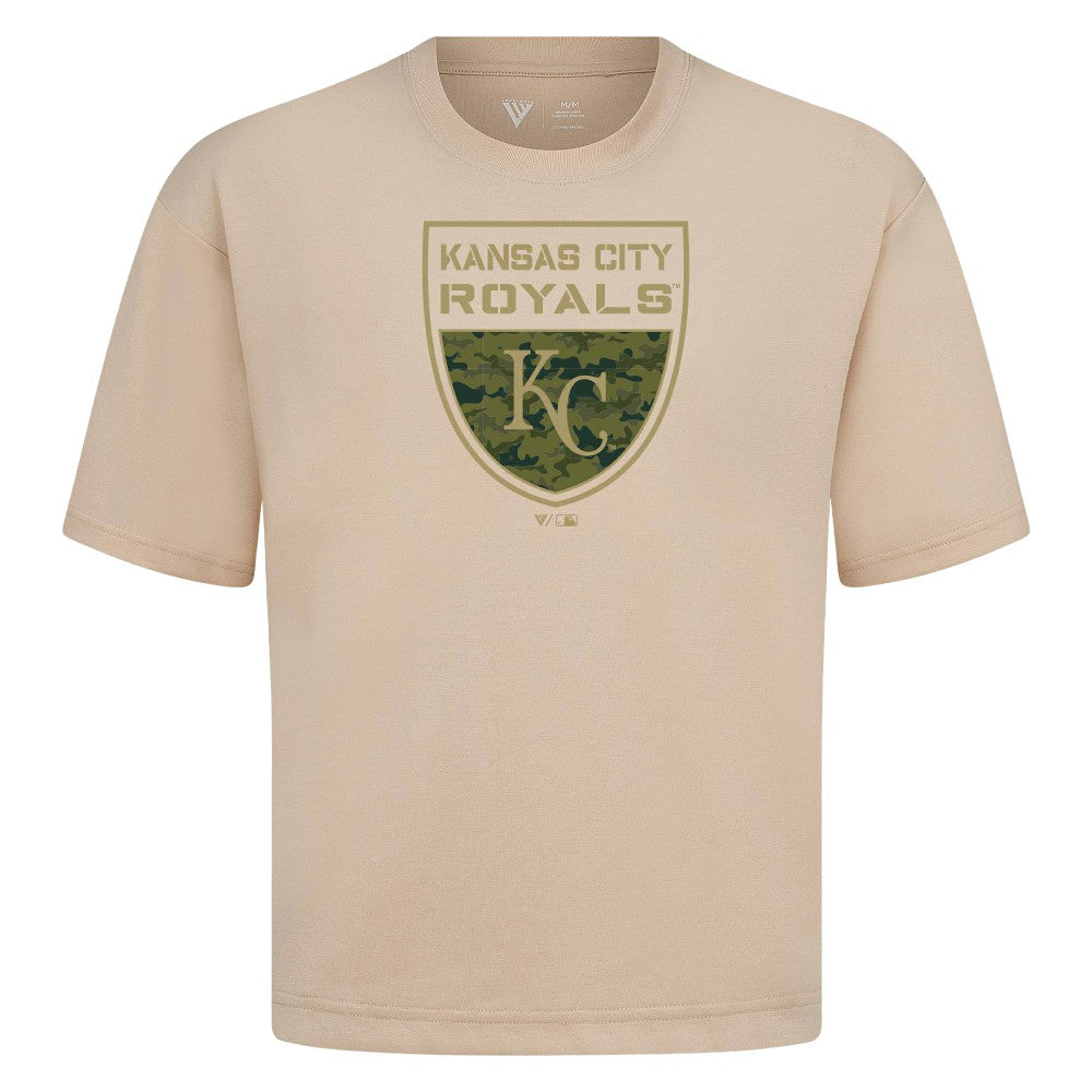 Kansas City Royals Levelwear Oversized Luxe Signature Knit Buckler T-Shirt Discount