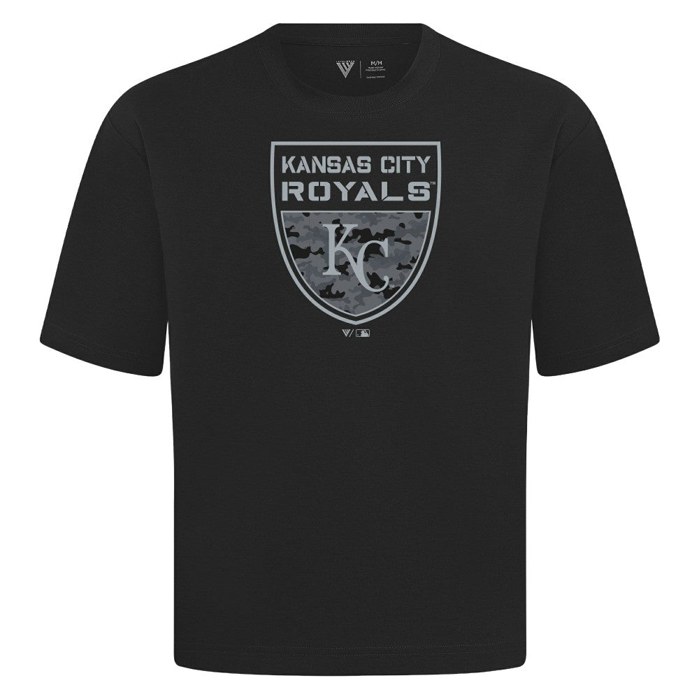 Kansas City Royals Levelwear Oversized Luxe Signature Knit Buckler T-Shirt Discount