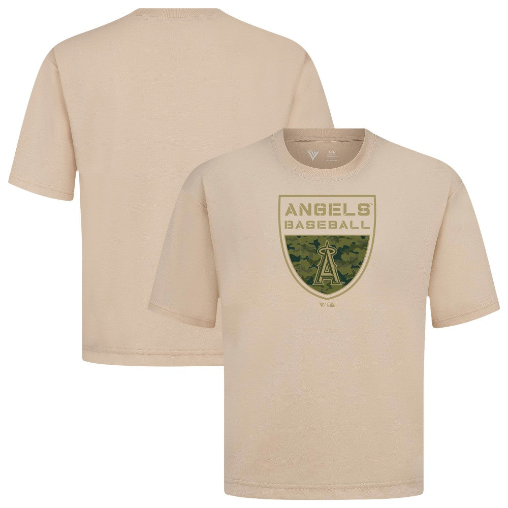 Los Angeles Angels Levelwear Oversized Luxe Signature Knit Buckler T-Shirt Discount