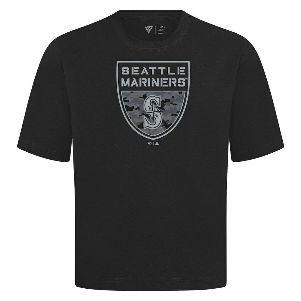 Seattle Mariners Levelwear Oversized Luxe Signature Knit Buckler T-Shirt Discount
