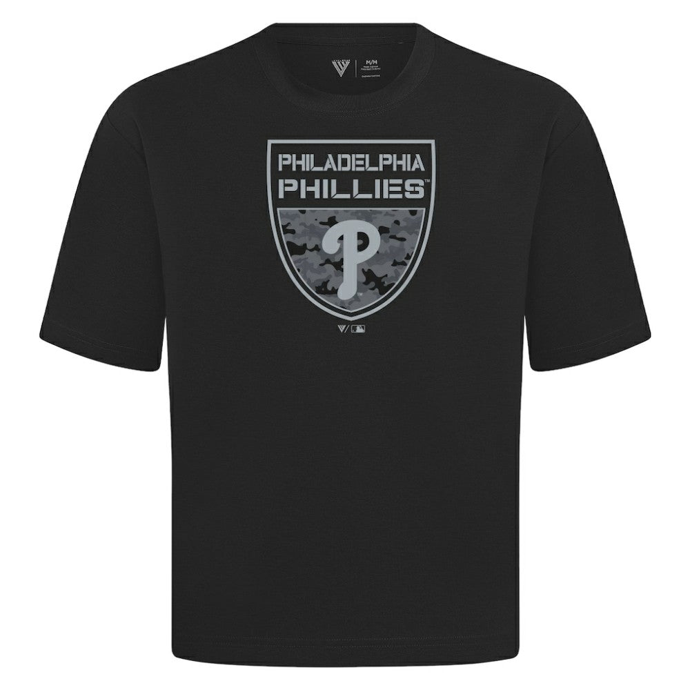 Philadelphia Phillies Levelwear Oversized Luxe Signature Knit Buckler T-Shirt Outlet