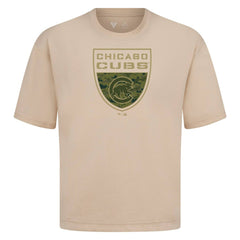 Chicago Cubs Levelwear Oversized Luxe Signature Knit Buckler T-Shirt Outlet