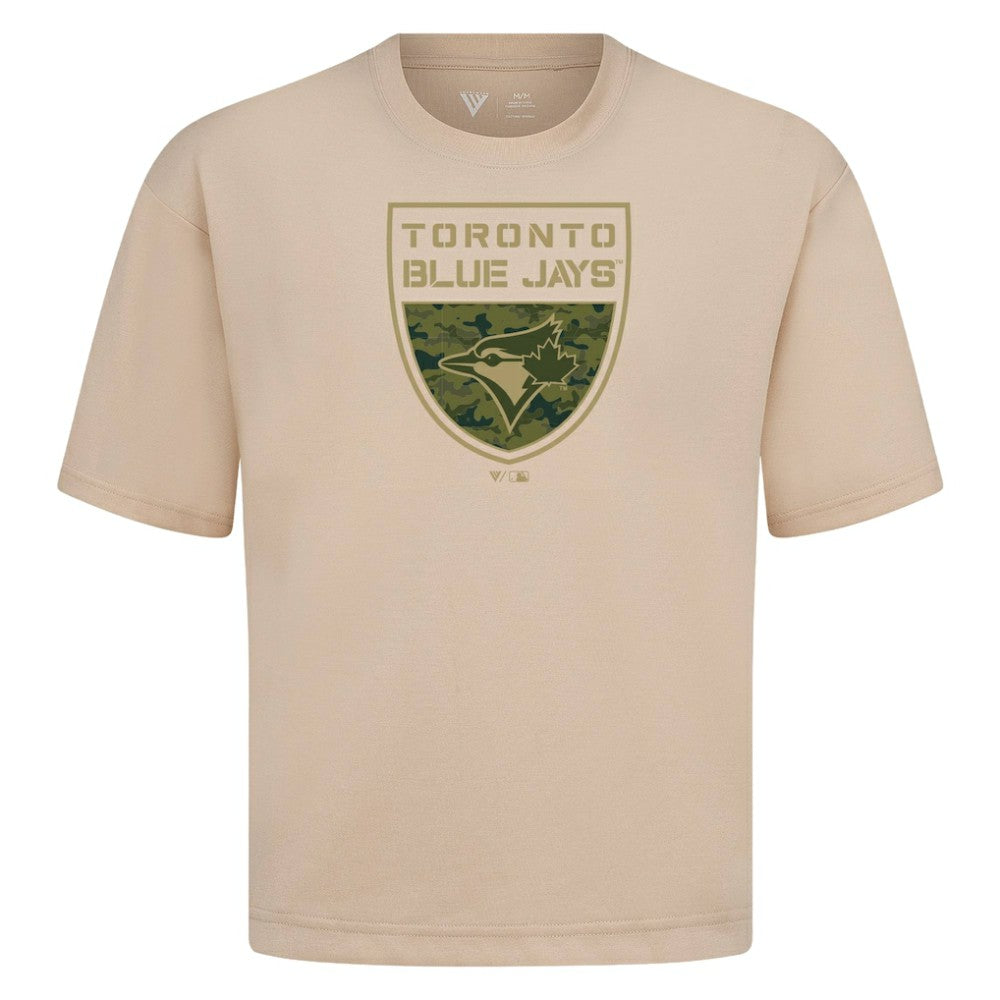 Toronto Blue Jays Levelwear Oversized Luxe Signature Knit Buckler T-Shirt Near Me