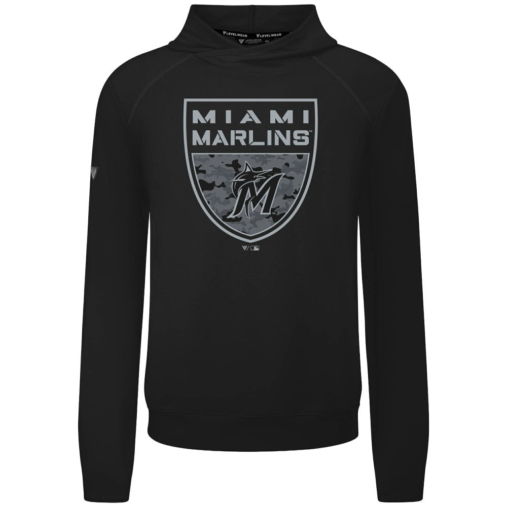 Miami Marlins Levelwear Mandate Buckler Tri-Blend Pullover Hoodie Online