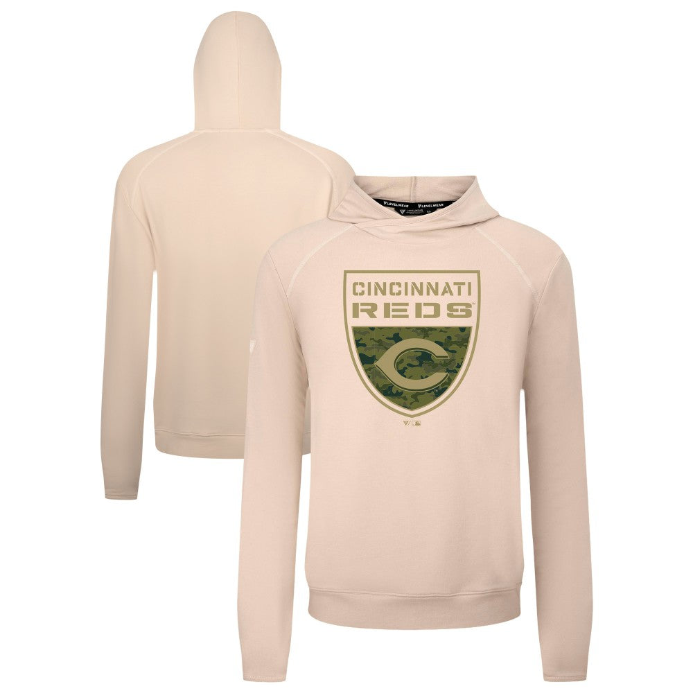 Cincinnati Reds Levelwear Mandate Buckler Tri-Blend Pullover Hoodie Online