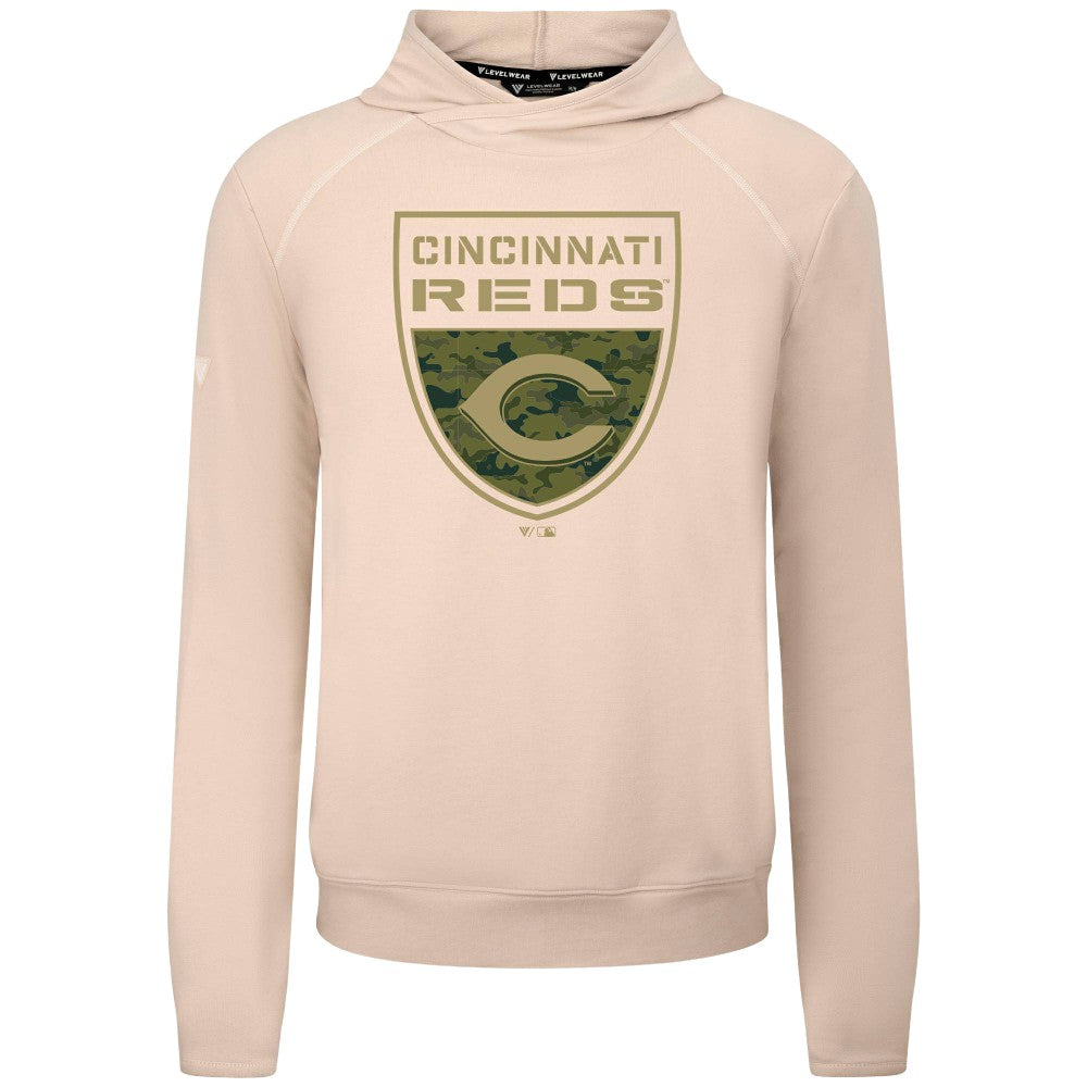 Cincinnati Reds Levelwear Mandate Buckler Tri-Blend Pullover Hoodie Online