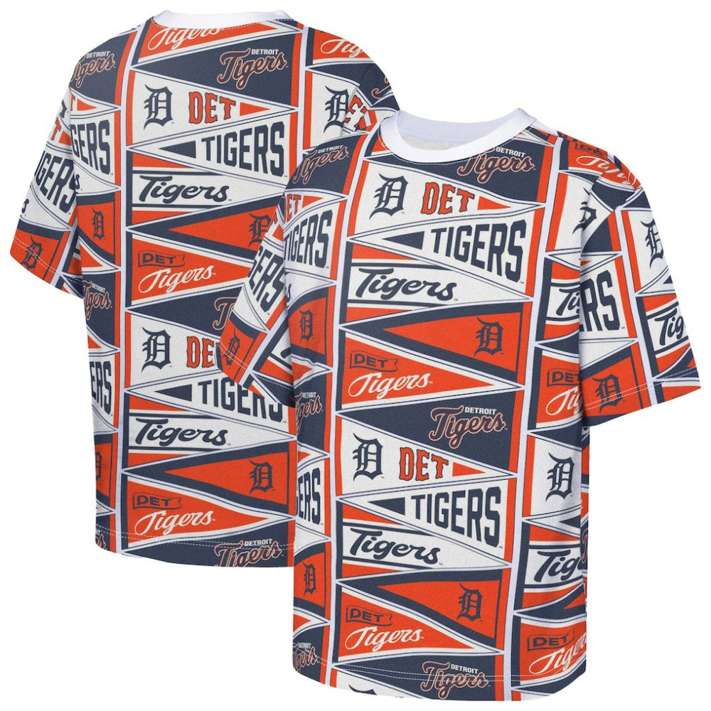 Detroit Tigers Outerstuff Youth All-Over Pennant T-Shirt Sale