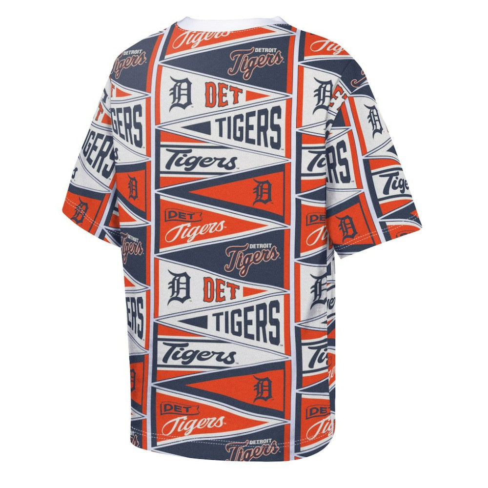Detroit Tigers Outerstuff Youth All-Over Pennant T-Shirt Sale