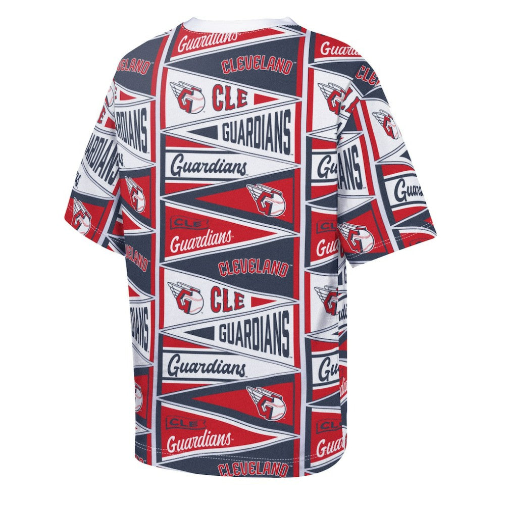 Cleveland Guardians Outerstuff Youth All-Over Pennant T-Shirt Discount