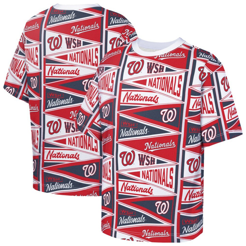 Washington Nationals Outerstuff Youth All-Over Pennant T-Shirt Discount