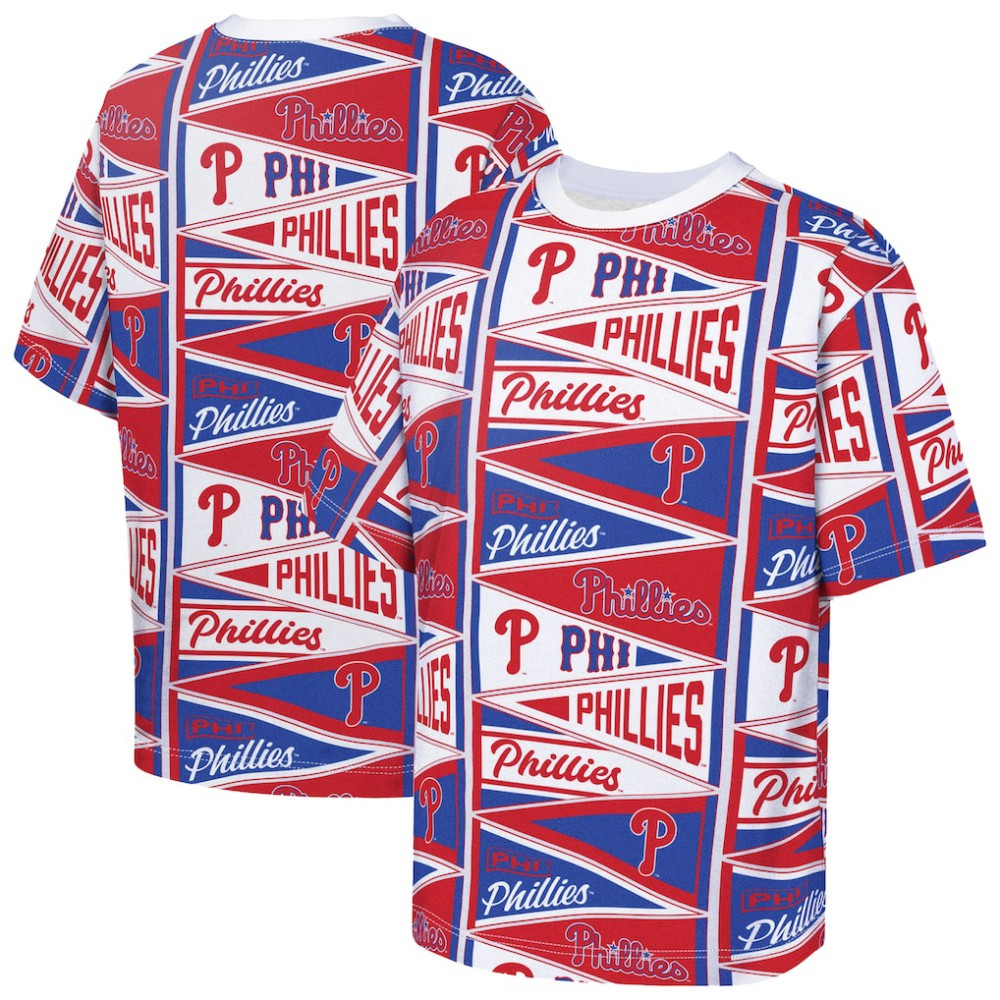 Philadelphia Phillies Outerstuff Youth All-Over Pennant T-Shirt Near Me
