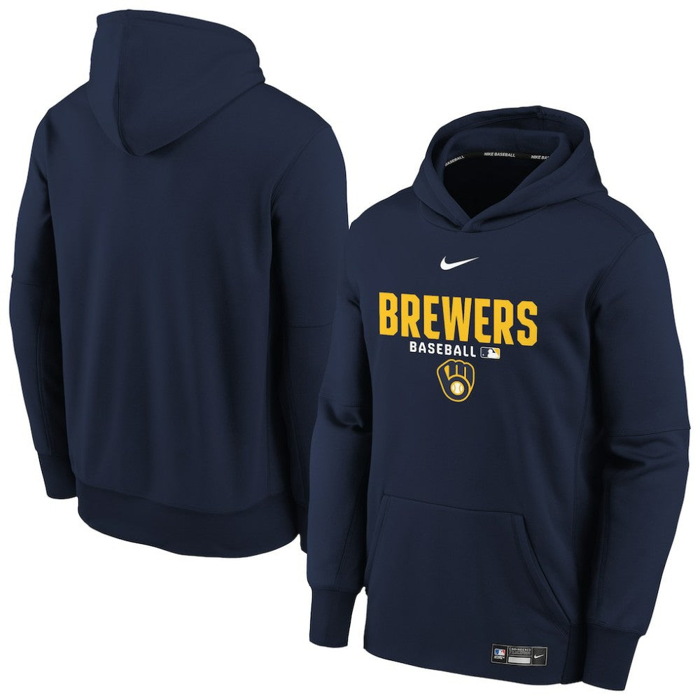 Milwaukee Brewers Nike Youth Authentic Collection Therma-FIT Hoodie Outlet