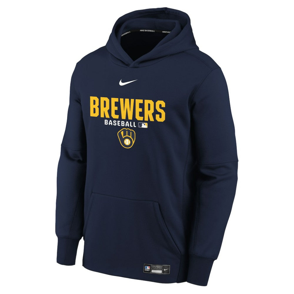 Milwaukee Brewers Nike Youth Authentic Collection Therma-FIT Hoodie Outlet