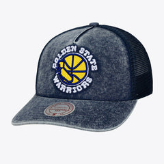 Mitchell & Ness Golden State Warriors Gameday Snow Wash Adjustable Trucker Hat Blue