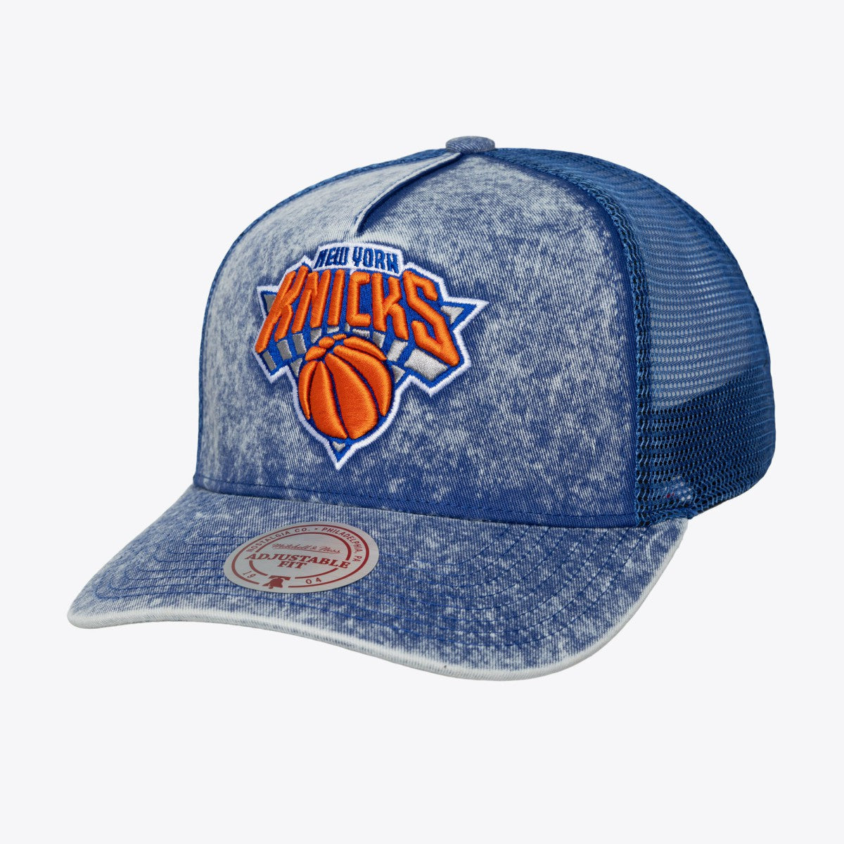 Mitchell & Ness New York Knicks Gameday Snow Wash Adjustable Trucker Hat Blue