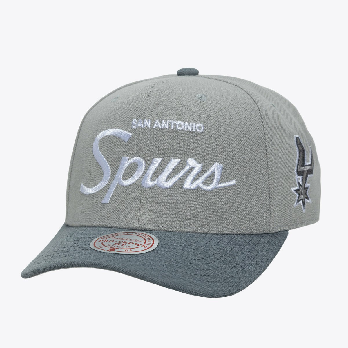 Mitchell & Ness San Antonio Spurs Thunderstorm Head Coach Pro Crown Snapback Hat Gray