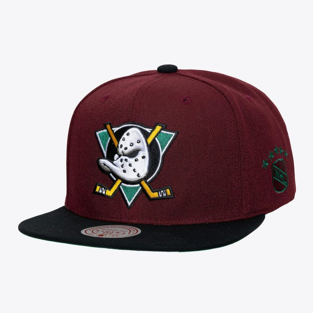 Anaheim Ducks Mitchell & Ness Legendary Home Snapback Hat - Maroon | NHL Lifestyle
