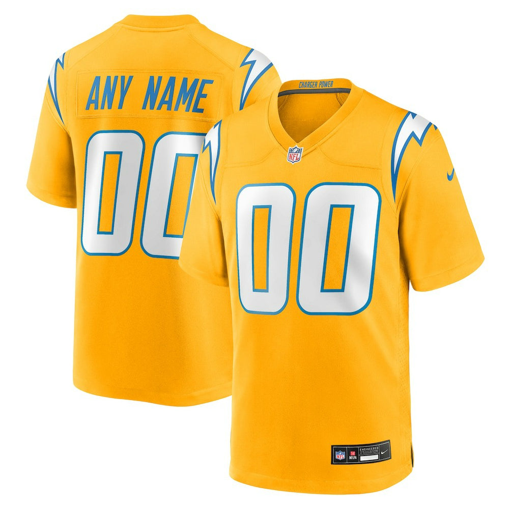 Los Angeles Chargers Alternate Charger Power Game Custom Jersey - Gold - Nike