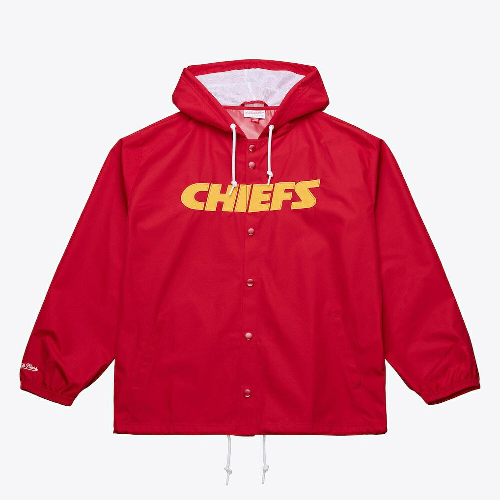 Kansas City Chiefs Coaches Full-Snap Hooded Windbreaker Jacket - Red - Mitchell & Ness