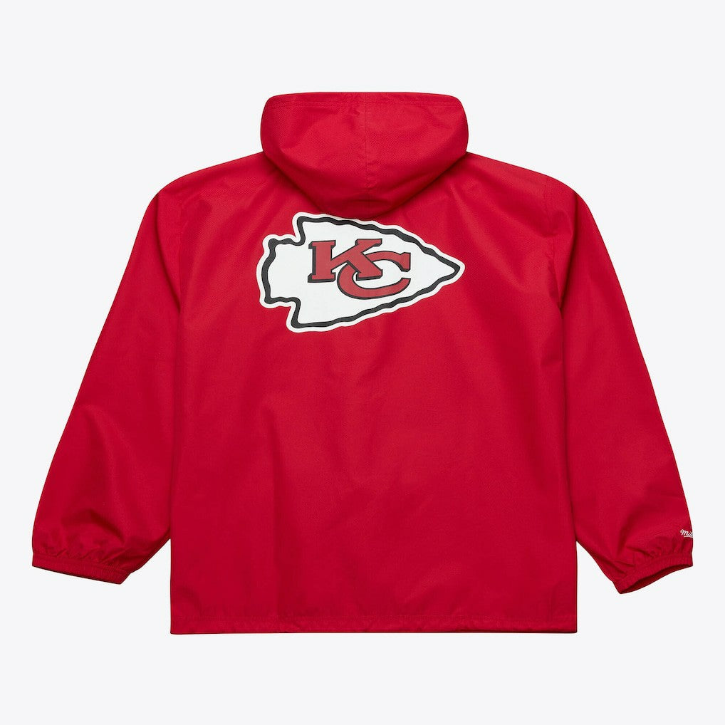 Kansas City Chiefs Coaches Full-Snap Hooded Windbreaker Jacket - Red - Mitchell & Ness