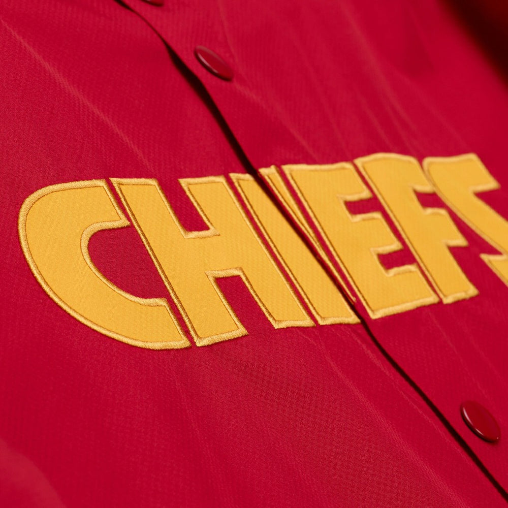 Kansas City Chiefs Coaches Full-Snap Hooded Windbreaker Jacket - Red - Mitchell & Ness