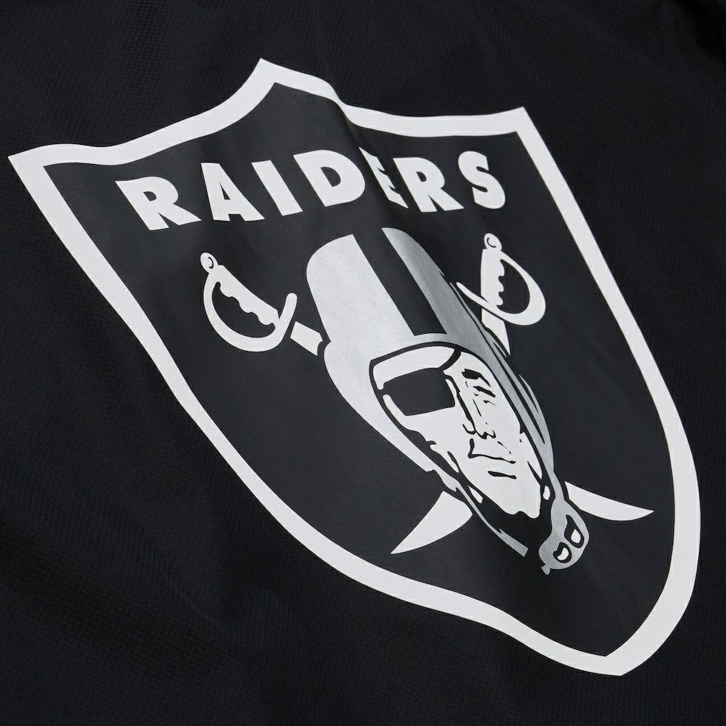 Las Vegas Raiders Coaches Full-Snap Hooded Windbreaker Jacket - Black - Mitchell & Ness