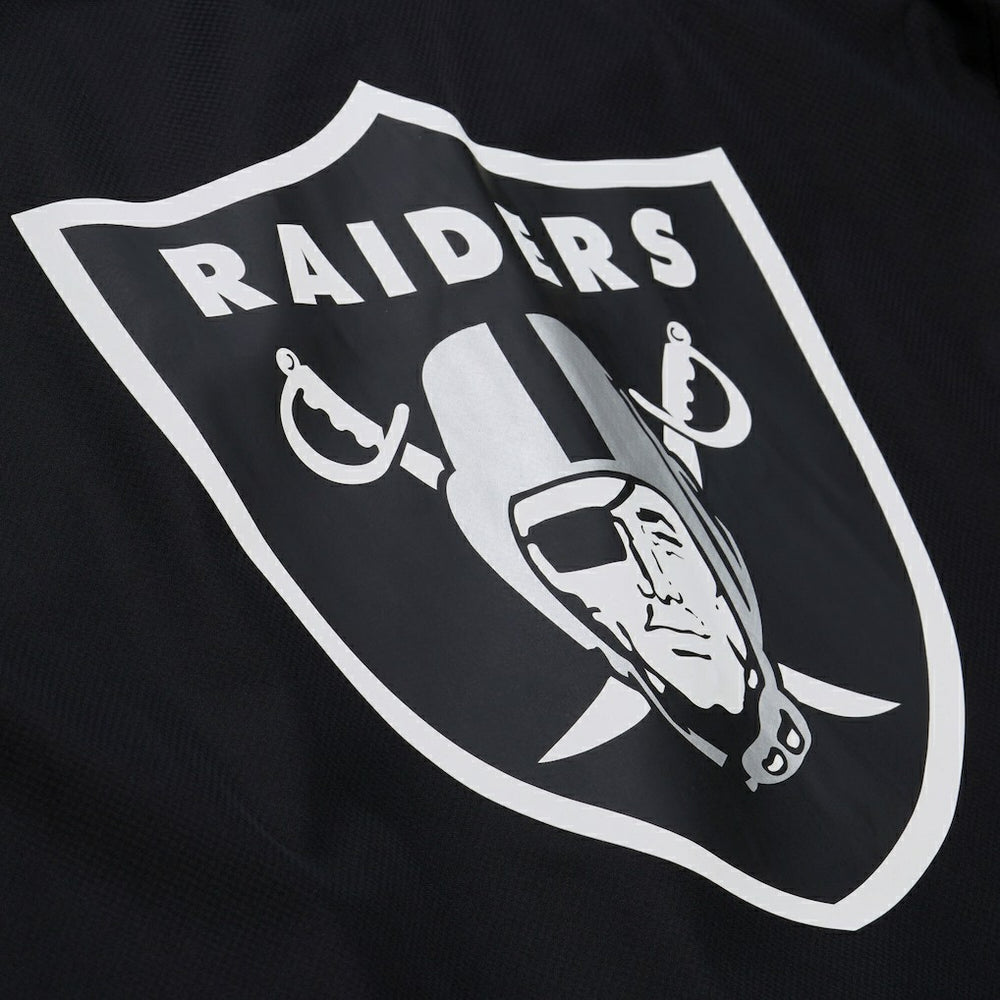 Las Vegas Raiders Coaches Full-Snap Hooded Windbreaker Jacket - Black - Mitchell & Ness