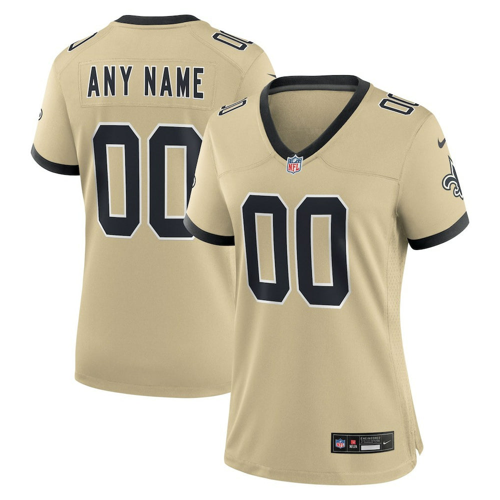 New Orleans Saints Women's Gameday Golds Alternate Custom Game Jersey - Gold - Nike